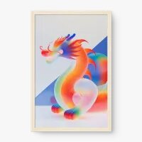 Quadro Decorativo Dragão de Vidro – Arte Surreal Oriental e Futurista
