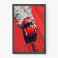 Quadro Decorativo Porsche 911 Vermelho – Arte Automotiva Moderna e Vibrante