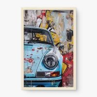 Quadro Decorativo Carro Street Art – Arte Urbana com Estilo Automotivo