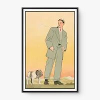 Quadro Decorativo Jovem e Cachorro Vintage | Arte Retrô – Quadrart