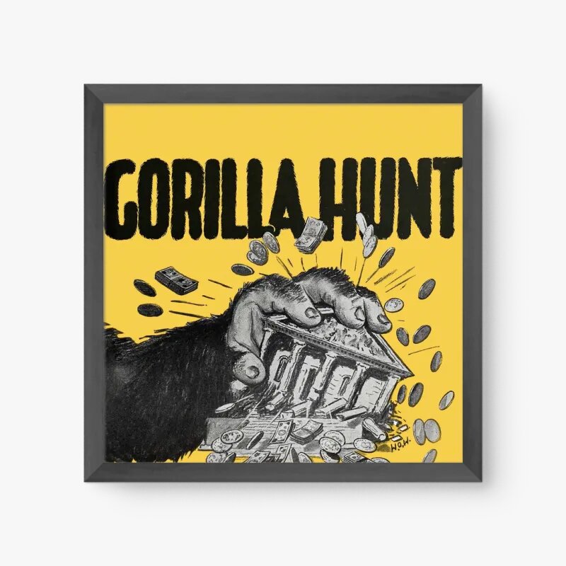 Quadro Decorativo Gorilla Hunt Vintage