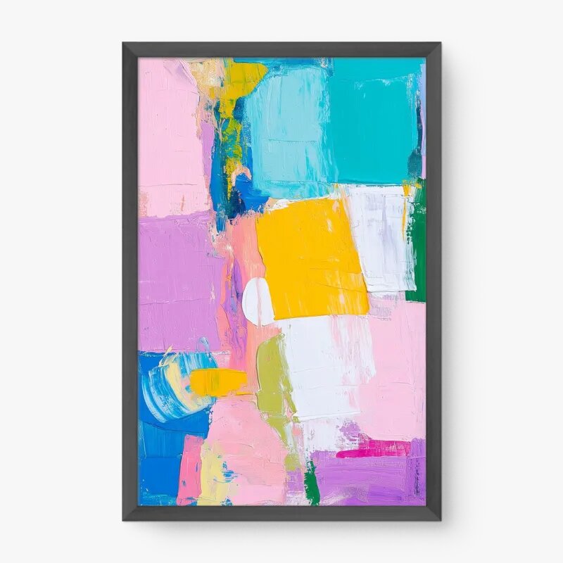 Quadro Decorativo Abstrato Aurora Colorida – arte moderna vibrante com formas geométricas e cores intensas Quadro Decorativo Abstrato Aurora Colorida – arte moderna vibrante com formas geométricas e cores intensas