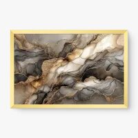 Quadro Decorativo Abstrato Rios de Ouro - Quadrart