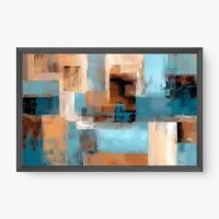 Quadro Decorativo Abstrato Tons de Horizonte - Quadrart Quadro Decorativo Abstrato Tons de Horizonte - Quadrart