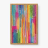 Quadro Decorativo Abstrato Chuva de Cores - Quadrart