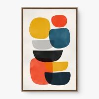 Quadro Decorativo Abstrato Formas que Flutuam - Quadrart