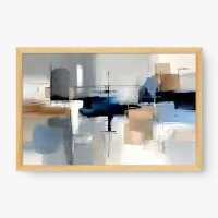 Quadro Decorativo Abstrato Azul Metropolitano - Quadrart