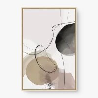Quadro Decorativo Abstrato Contornos Neutros - Quadrart