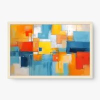 Quadro Decorativo Abstrato Geometria Vibrante - Quadrart