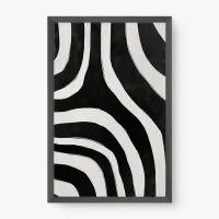Quadro Decorativo Abstrato Curvas Preto e Branco - Quadrart
