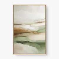 Quadro Decorativo Abstrato Tons de Verde e Bege - Quadrart