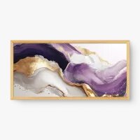 Quadro Decorativo Abstrato Mármore Roxo e Dourado - Quadrart