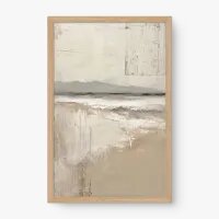 Quadro Decorativo Abstrato Neutro Bege e Cinza - Quadrart