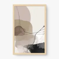 Quadro Decorativo Abstrato Linhas e Formas Neutras - Quadrart