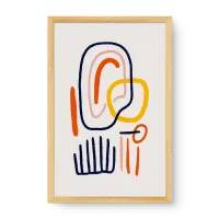 Quadro Decorativo Abstrato Formas e Linhas Contemporâneas - Quadrart