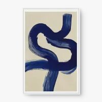 Quadro Decorativo Abstrato Curvas Azuis - Quadrart