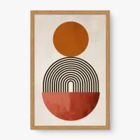 Quadro Decorativo Abstrato Geométrico Terracota - Quadrart