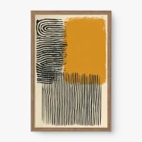 Quadro Decorativo Abstrato Geométrico Mostarda - Quadrart