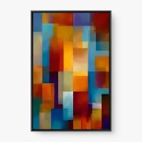 Quadro Decorativo Abstrato Blocos de Cor - Quadrart