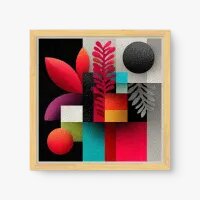 Quadro Decorativo Abstrato Jardim Geométrico - Quadrart