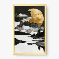 Quadro Decorativo Abstrato Sol Dourado - Quadrart