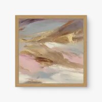 Quadro Decorativo Abstrato Céu de Ouro Rosa - Quadrart