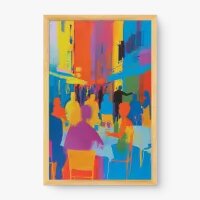 Quadro Decorativo Abstrato Socializando Contrastes - Quadrart