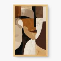 Quadro Decorativo Abstrato Dualidade Terrosa - Quadrart