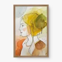 Quadro Decorativo Aquarela Perfil - Quadros estilo aquarela Quadro Decorativo Aquarela Perfil - Quadros estilo aquarela