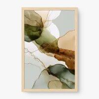 Quadro Decorativo Abstrato Rios de Ouro - Quadrart