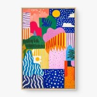 Quadro Decorativo Abstrato Jardim de Formas Coloridas - Quadrart