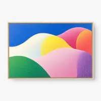 Quadro Decorativo Abstrato Montanhas Coloridas - Quadrart