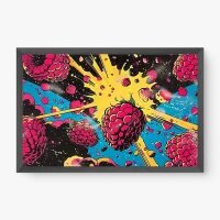 Quadro Decorativo Explosão de Framboesas - Quadrart Quadro Decorativo Explosão de Framboesas - Quadrart