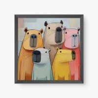 Quadro Decorativo FamÃlia Capivara - Quadrart Quadro Decorativo FamÃlia Capivara - Quadrart