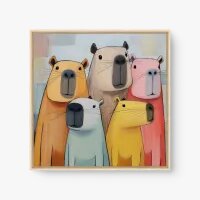 Quadro Decorativo FamÃlia Capivara - Quadrart Quadro Decorativo FamÃlia Capivara - Quadrart