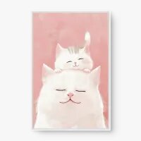 Quadro Decorativo Bolinhas de Pelo – Gatinhos e Delicadeza