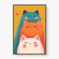 Quadro Decorativo Gatinhos Coloridos – Alegria e Charme 🐱