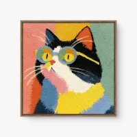 Quadro Decorativo Gatinho Intelectual - Quadrart Quadro Decorativo Gatinho Intelectual - Quadrart