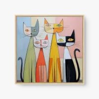 Quadro Decorativo Gangue dos Gatinhos Coloridos - Quadrart Quadro Decorativo Gangue dos Gatinhos Coloridos - Quadrart