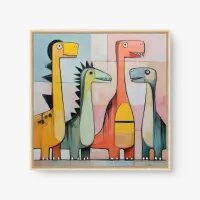 Quadro Decorativo Amigos Dinossauros - Quadrart Quadro Decorativo Amigos Dinossauros - Quadrart