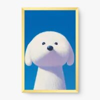 Quadro Decorativo Cãozinho das Nuvens – Arte Suave e Encantadora