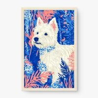 Quadro Decorativo Terrier Branco – Arte Moderna e Vibrante