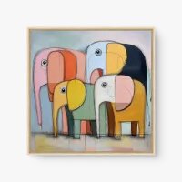 Quadro Decorativo Elefantes Aquarela - Quadrart Quadro Decorativo Elefantes Aquarela - Quadrart