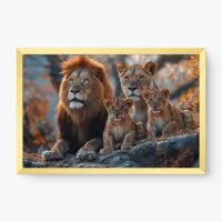 Quadro Decorativo A Nobreza da Família – Quadro Leões Família