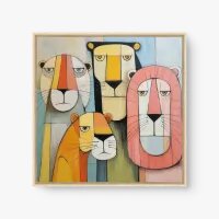 Quadro Decorativo Leões Modernos – Arte Contemporânea
