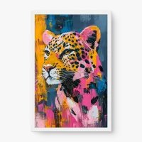 Quadro Decorativo Onça Pop – Arte Animal Colorida Moderna