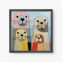 Quadro Decorativo Focas Aquarela - Quadrart Quadro Decorativo Focas Aquarela - Quadrart