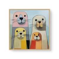 Quadro Decorativo Focas Aquarela – Arte Moderna