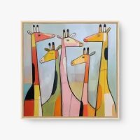Quadro Decorativo Girafas Coloridas – Arte Moderna
