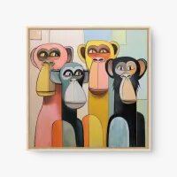 Quadro Decorativo Os Quatro Macacos – Arte Moderna